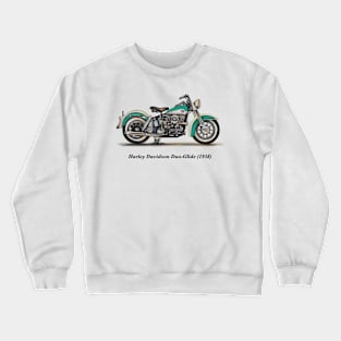 Drawing of Vintage Classic Motorcycle HD Duo-Glide 1958 Crewneck Sweatshirt